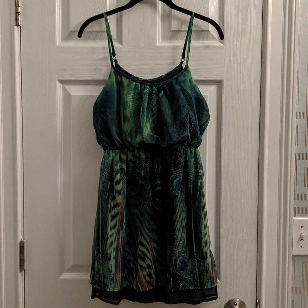 NEW Forever 21 S Peacock green dress